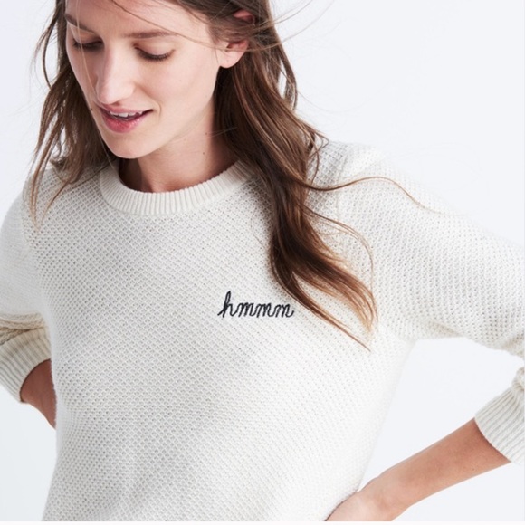 Madewell Sweaters - Madewell Cream Hmmm button back sweater